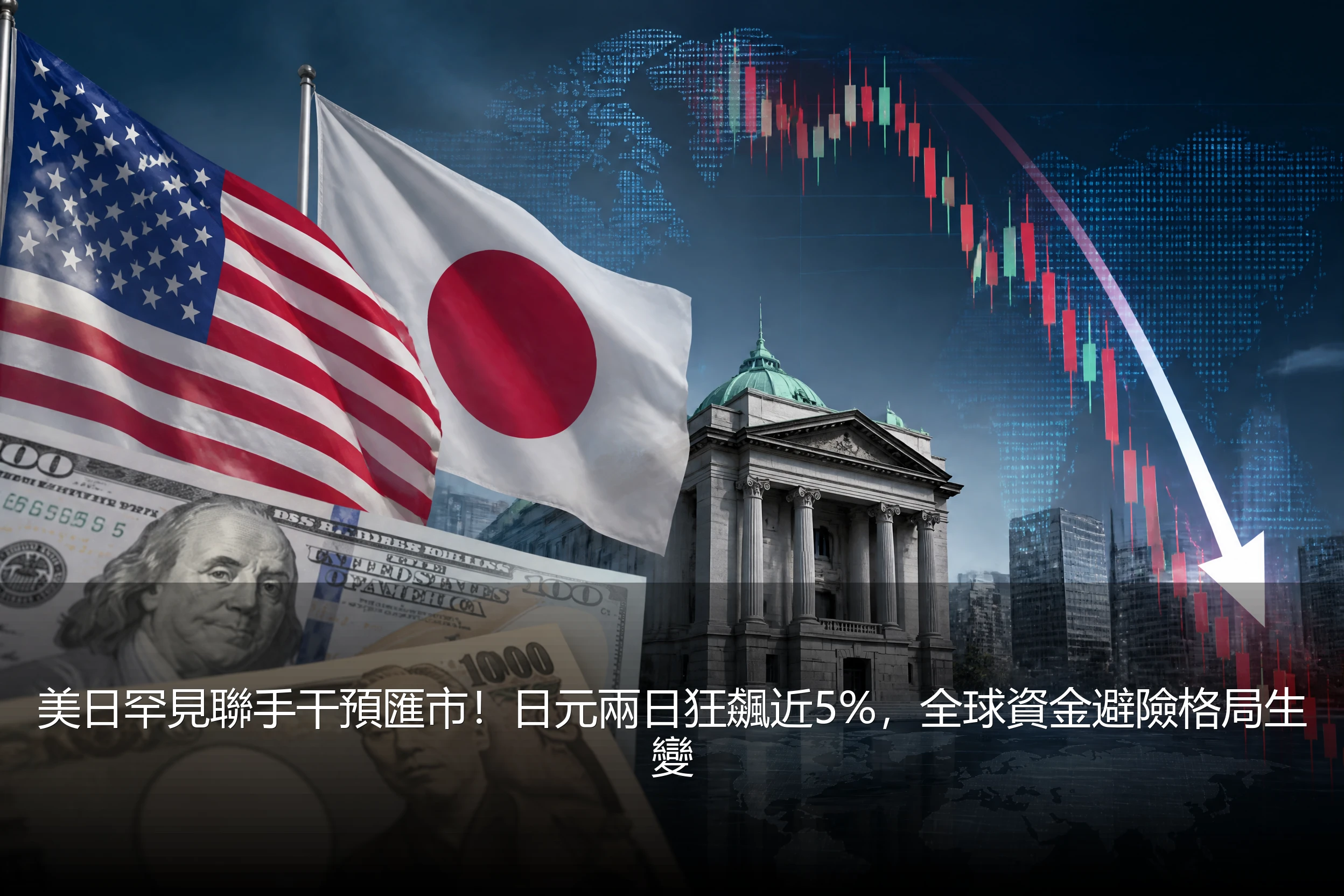 美日罕見聯手干預匯市！日元兩日狂飆近5%，全球資金避險格局生變