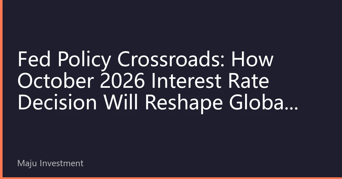 Fed Policy Crossroads: How October 2026 Interest Rate Decision Will Reshape Global Financial Landscape